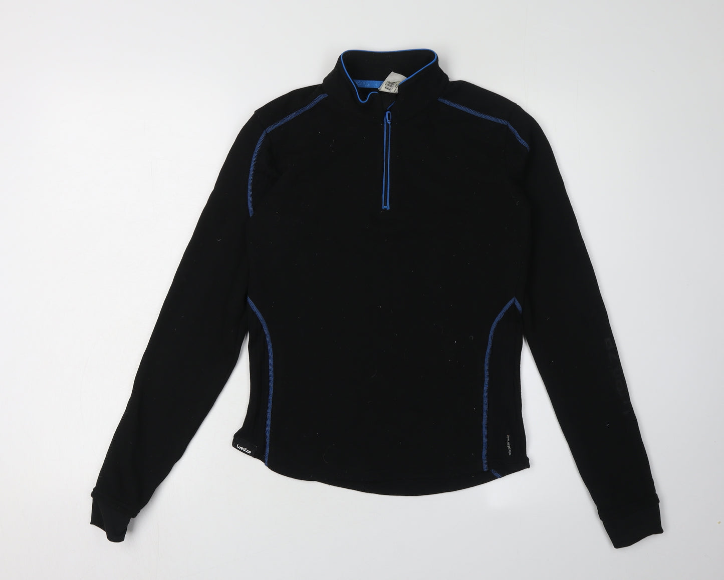 Oxylane Boys Black 1/4 Zip Sweatshirt, Size 14 Years