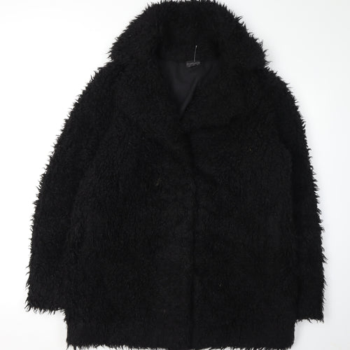 Topshop Women's Black Long Coat UK 16, Autumn/Winter Wear