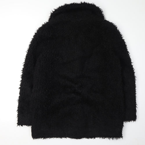 Topshop Women's Black Long Coat UK 16, Autumn/Winter Wear