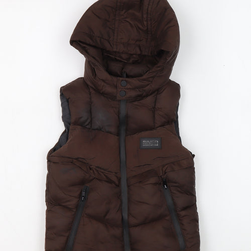 River Island Boys Brown Puffer Jacket, 2-3 Years, Hooded