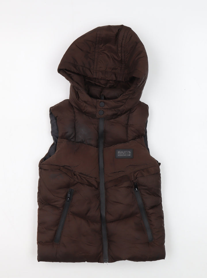 River Island Boys Brown Puffer Jacket, 2-3 Years, Hooded