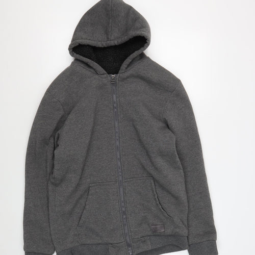 Brave Soul Boys Grey Full Zip Hoodie 13 Years - Fleece Warm