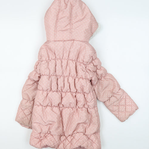 Bluezoo Girls Pink Polka Dot Puffer Jacket 5-6 Years