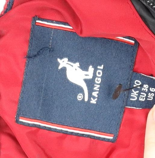 Kangol Women's Black Puffer Jacket Size 10 with Fur Hood