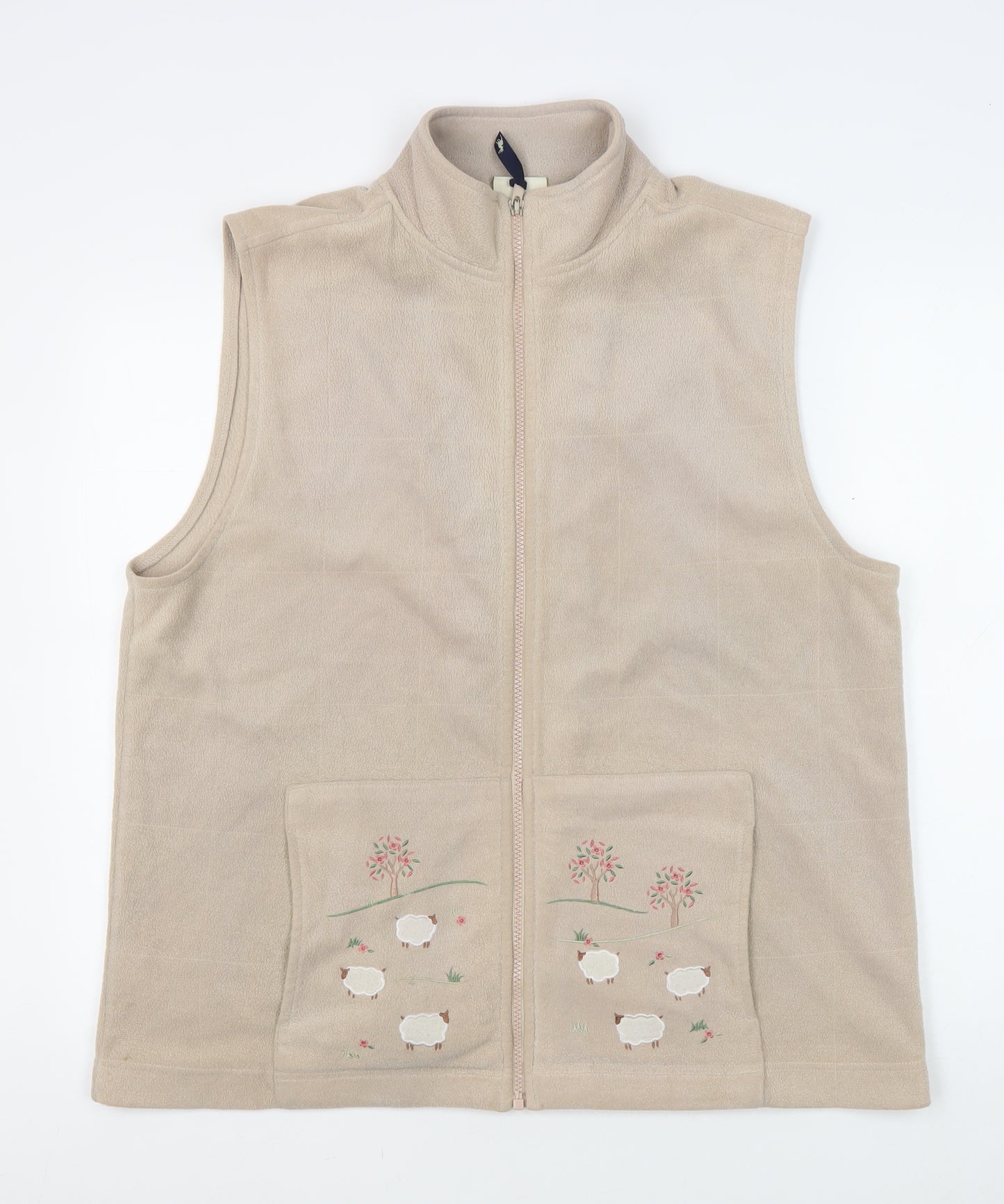 Tulchan Women's Beige Fleece Waistcoat Size 12