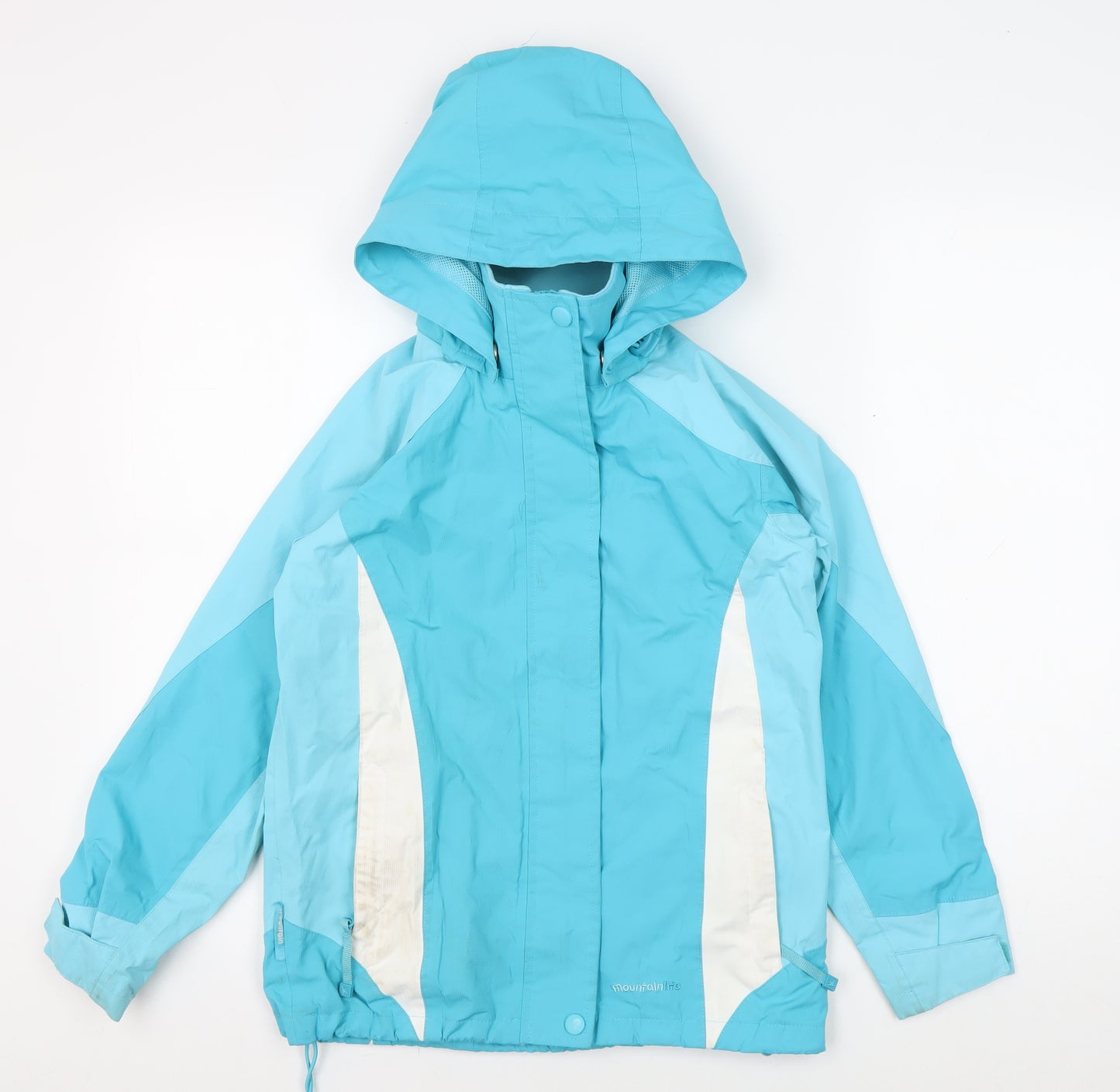 Mountainlife Girls Blue Hooded Waterproof Jacket 9-10 Years