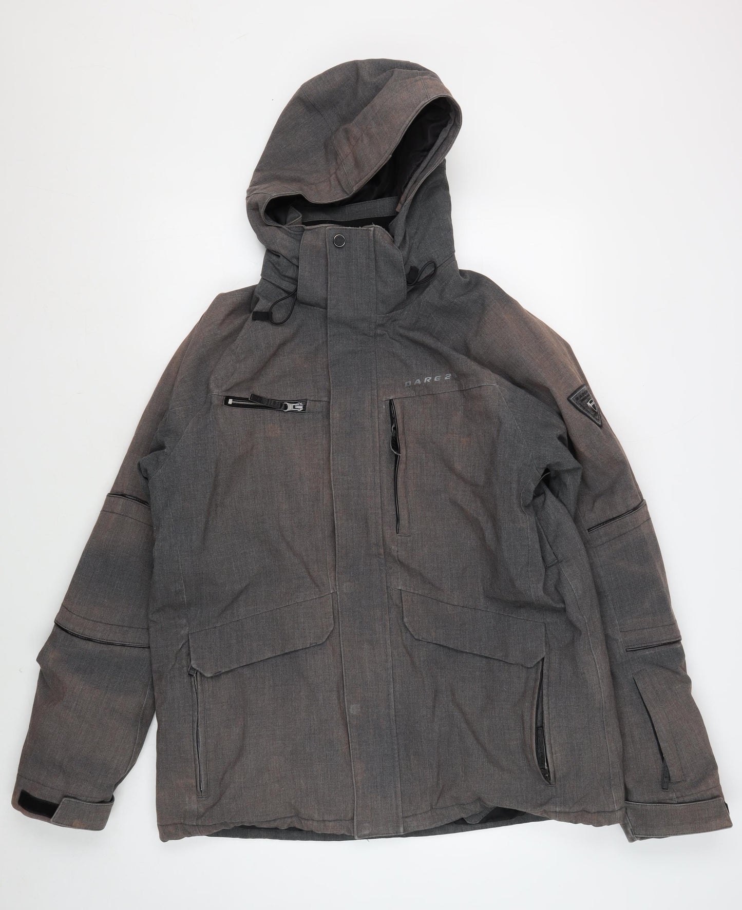 Dare2b Men's Grey Puffer Jacket, Size L, Hooded