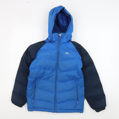 Trespass Boys Blue Puffer Jacket 9-10Y Winter Waterproof