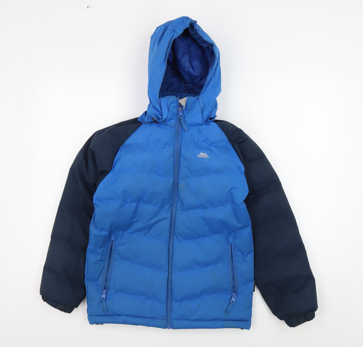 Trespass Boys Blue Puffer Jacket 9-10Y Winter Waterproof