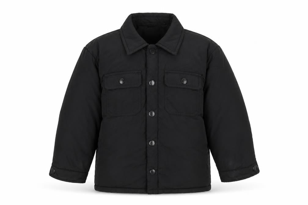 Front view of Next boys’ black padded basic jacket age 4