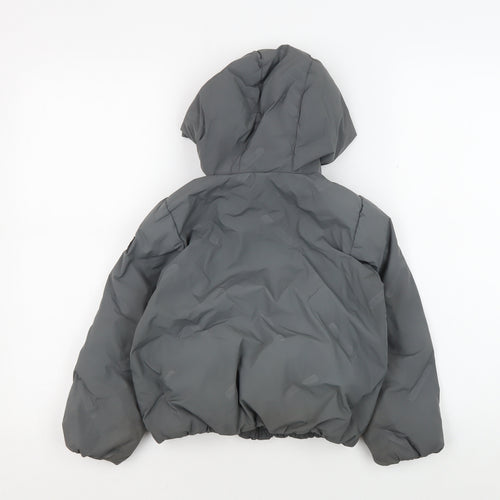 Tommy Hilfiger Boys Grey Hooded Puffer Jacket Size 110