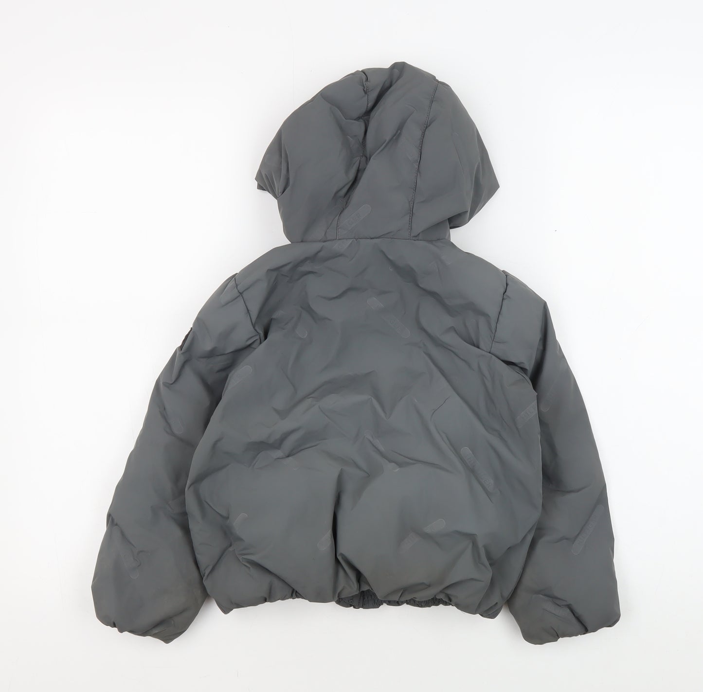 Tommy Hilfiger Boys Grey Hooded Puffer Jacket Size 110