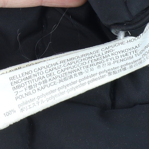 Stradivarius Women's Black Puffer Jacket S with Fur Trim