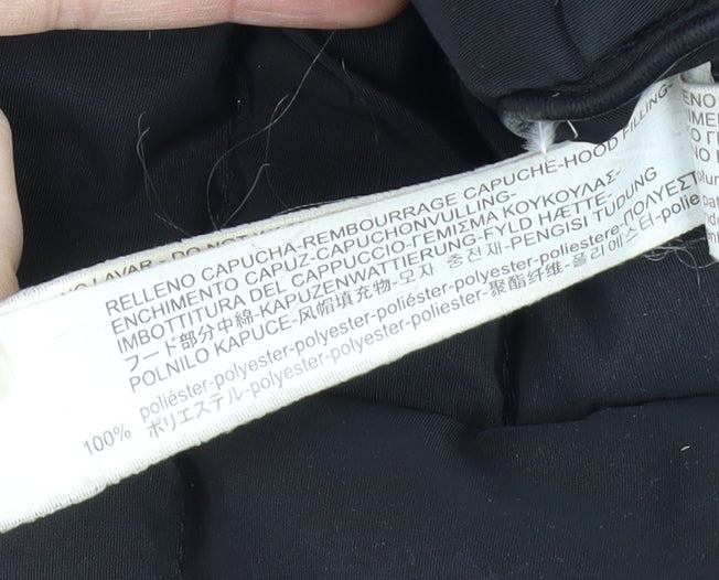 Stradivarius Women's Black Puffer Jacket S with Fur Trim