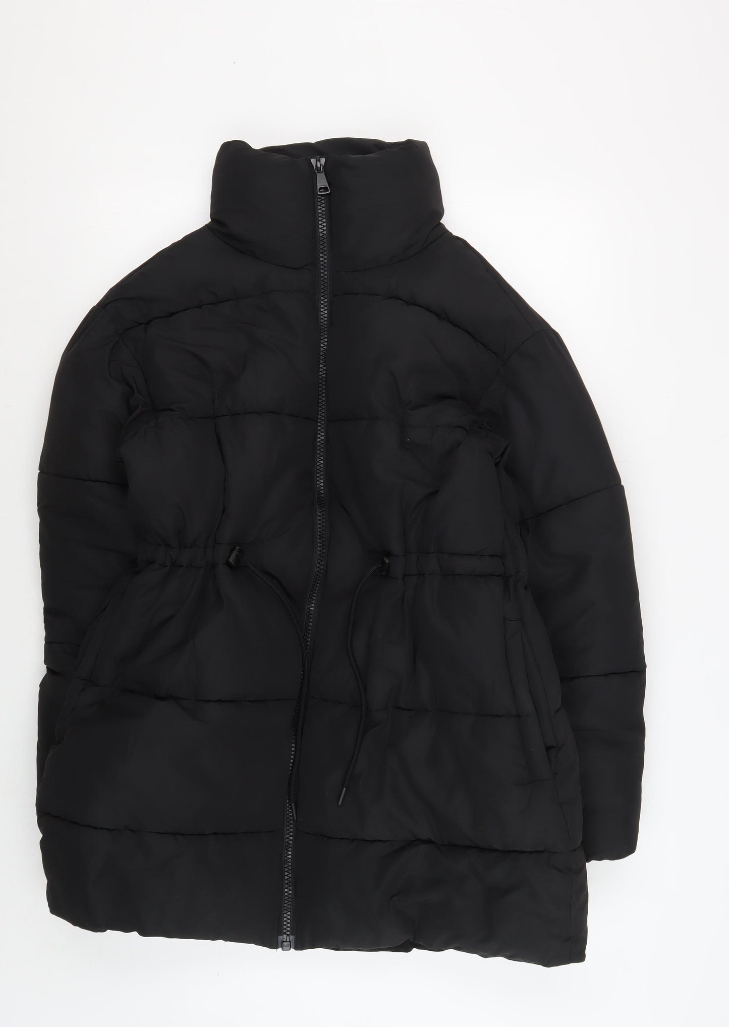 Monki Women’s Black Puffer Jacket 2XS Full Zip Casual