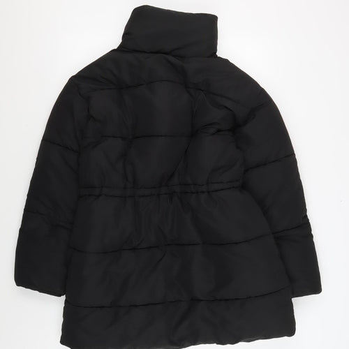 Monki Women’s Black Puffer Jacket 2XS Full Zip Casual