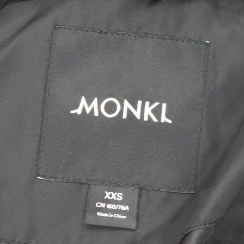 Monki Women’s Black Puffer Jacket 2XS Full Zip Casual