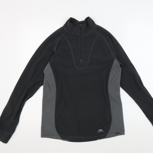 Trespass Men's Black Fleece Pullover, S, Lightweight