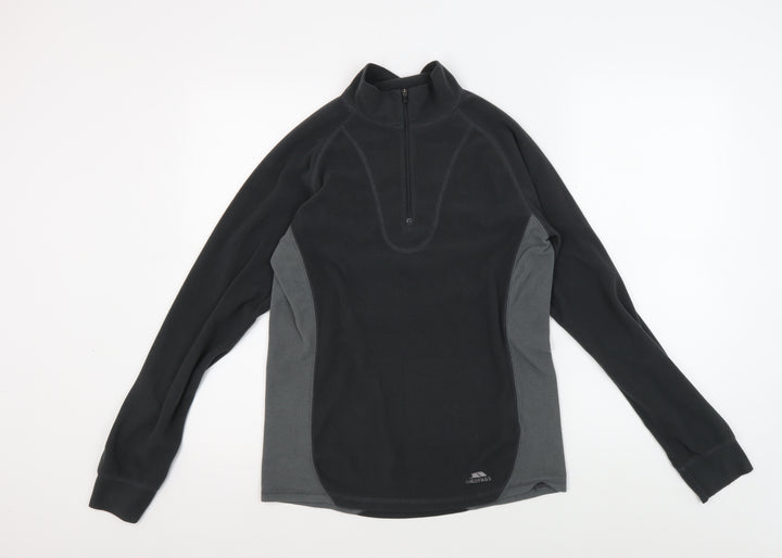 Trespass Men's Black Fleece Pullover, S, Lightweight