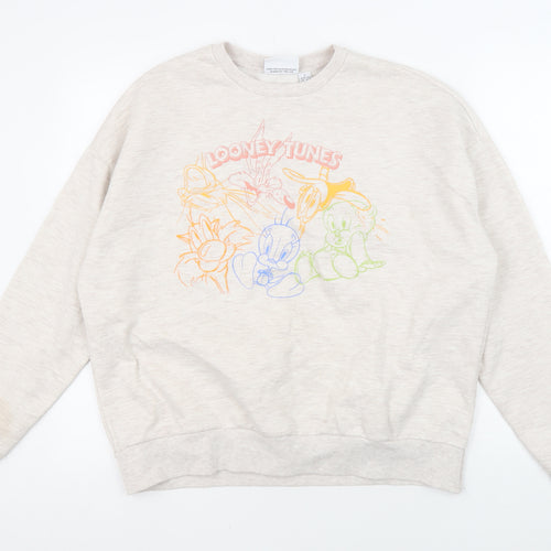 Looney Tunes Women's Beige Pullover Sweatshirt L
