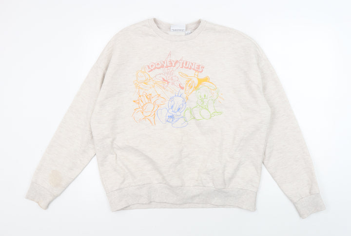 Looney Tunes Women's Beige Pullover Sweatshirt L