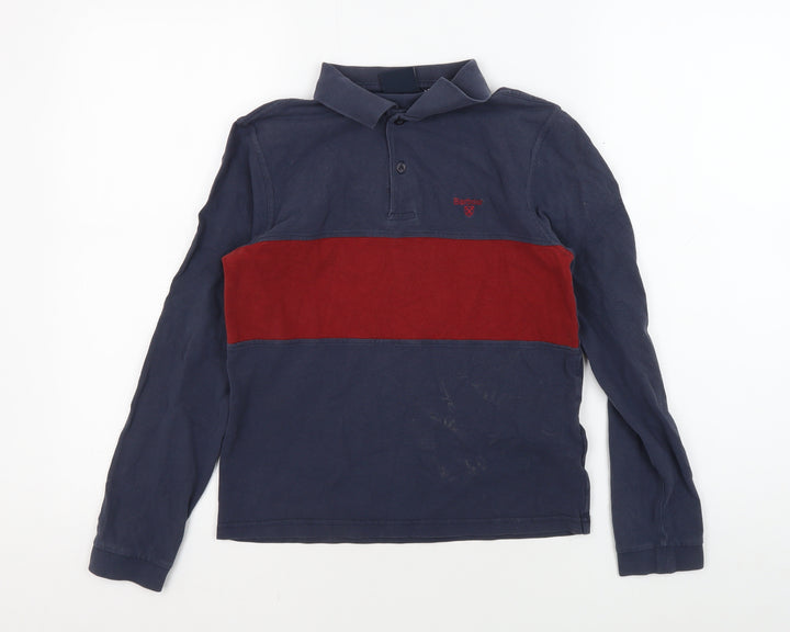 Barbour Boys Blue Long Sleeve Polo Shirt L