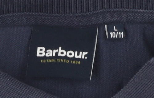 Barbour Boys Blue Long Sleeve Polo Shirt L