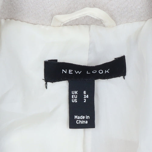 New Look Beige Women's Mid-Length Overcoat Size 6