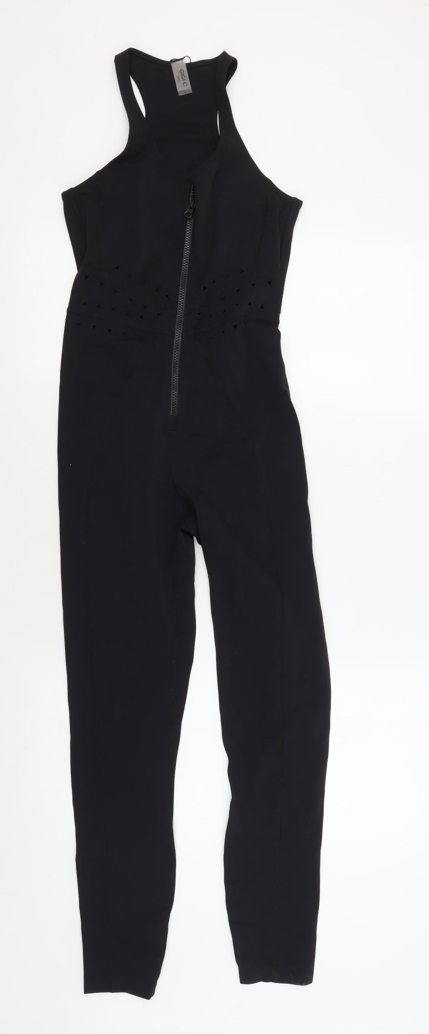 GIGI C Women's Black XS Zipped Sleeveless Tracksuit for Yoga