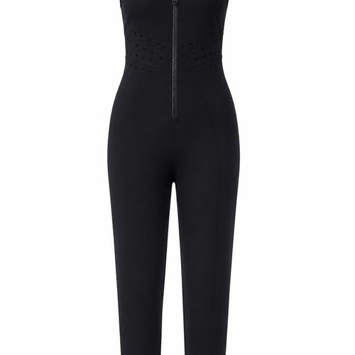 GIGI C Women's Black XS Zipped Sleeveless Tracksuit for Yoga