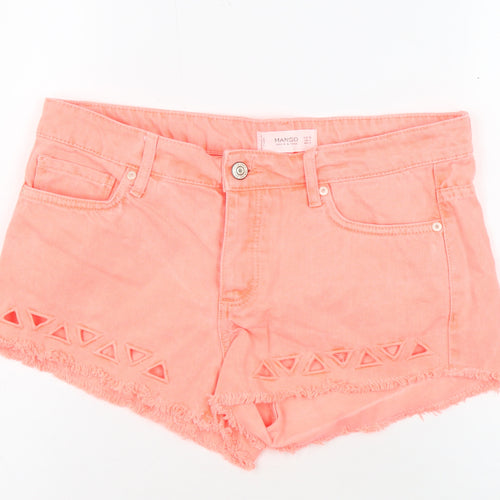 Mango Women's Cut-Off Pink Denim Shorts, Size 10