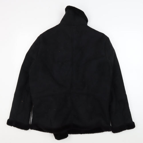 Topshop Women's Black Motorcycle Jacket, Size 10