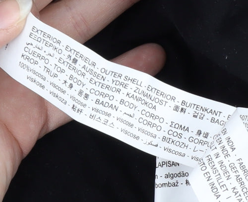 Zara Women's Black Viscose Dress, Size S, Long Sleeve