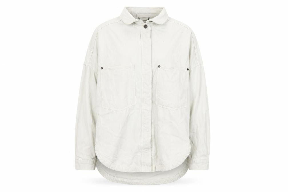 Front view of Zara Men's White Cotton Basic Jacket, size S