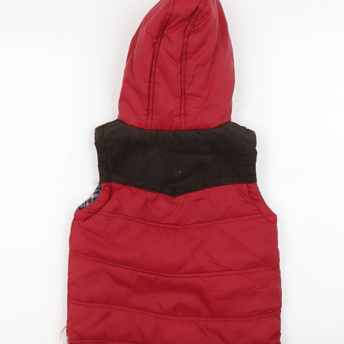 Rebel Boys Red Puffer Jacket 5-6 YRS Hooded Lined Winter Coat
