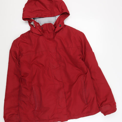Target Dry Women's Red Rain Coat Jacket, Size 10, Hooded