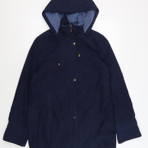 EWM Blue Hooded Parka Women's Jacket Size 10