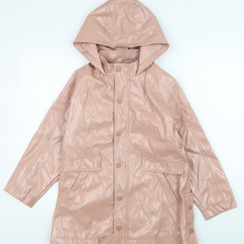 Zara Girls Pink Hooded Rain Coat Size 10 Years