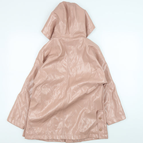 Zara Girls Pink Hooded Rain Coat Size 10 Years
