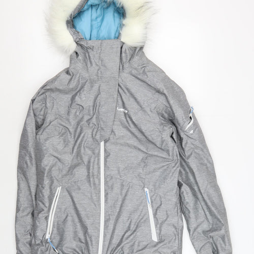 Decathlon Women's Grey Puffer Jacket S Waterproof