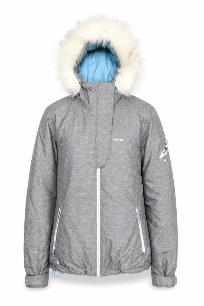 Front view of Decathlon Women's Grey Puffer Jacket S Waterproof