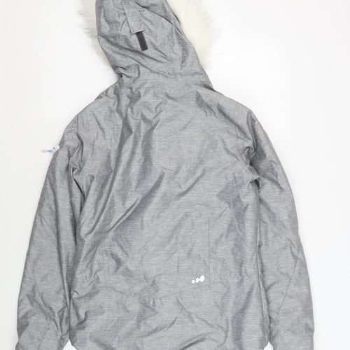 Decathlon Women's Grey Puffer Jacket S Waterproof