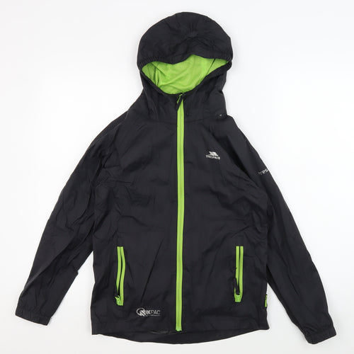 Trespass Boys Black Windbreaker Jacket, Size 9-10
