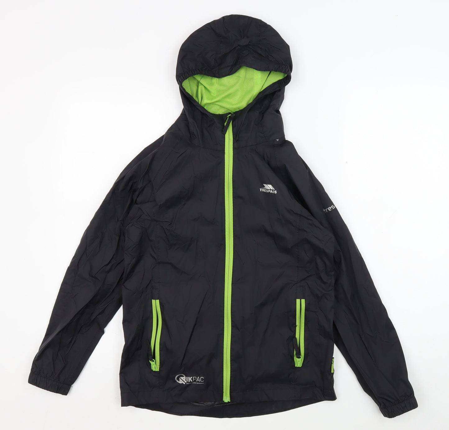 Trespass Boys Black Windbreaker Jacket, Size 9-10