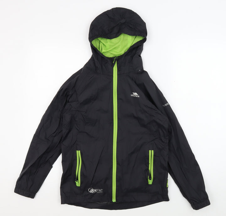 Trespass Boys Black Windbreaker Jacket, Size 9-10