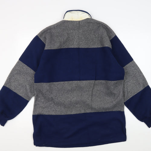 Le Shark Men's Blue Grey Striped Pullover Sweatshirt S