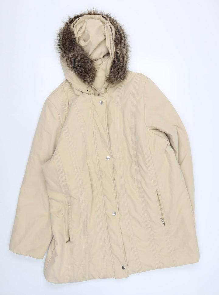 Marks and Spencer Women's Beige Parka Coat Size 12