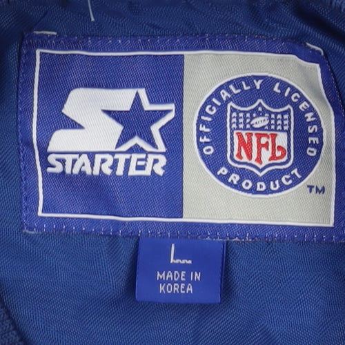Starter Men's Blue Pullover Sweatshirt L Sports Logo