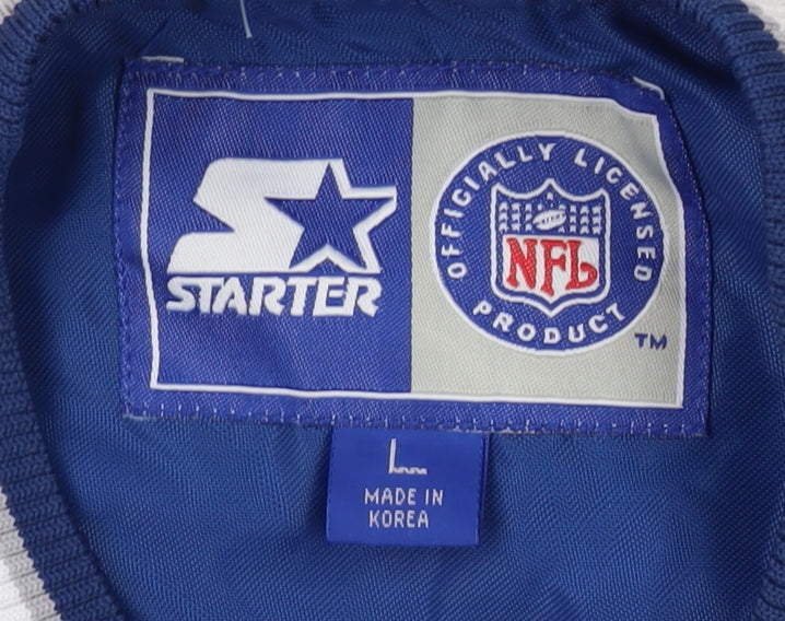 Starter Men's Blue Pullover Sweatshirt L Sports Logo