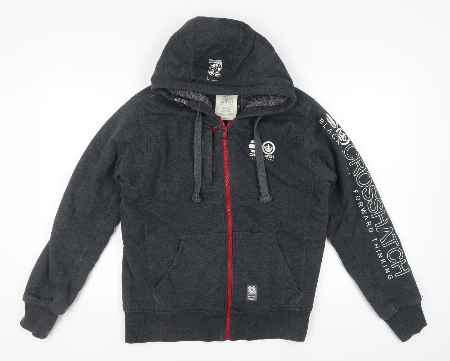 Crosshatch Men's Black Full Zip Hoodie, Size L